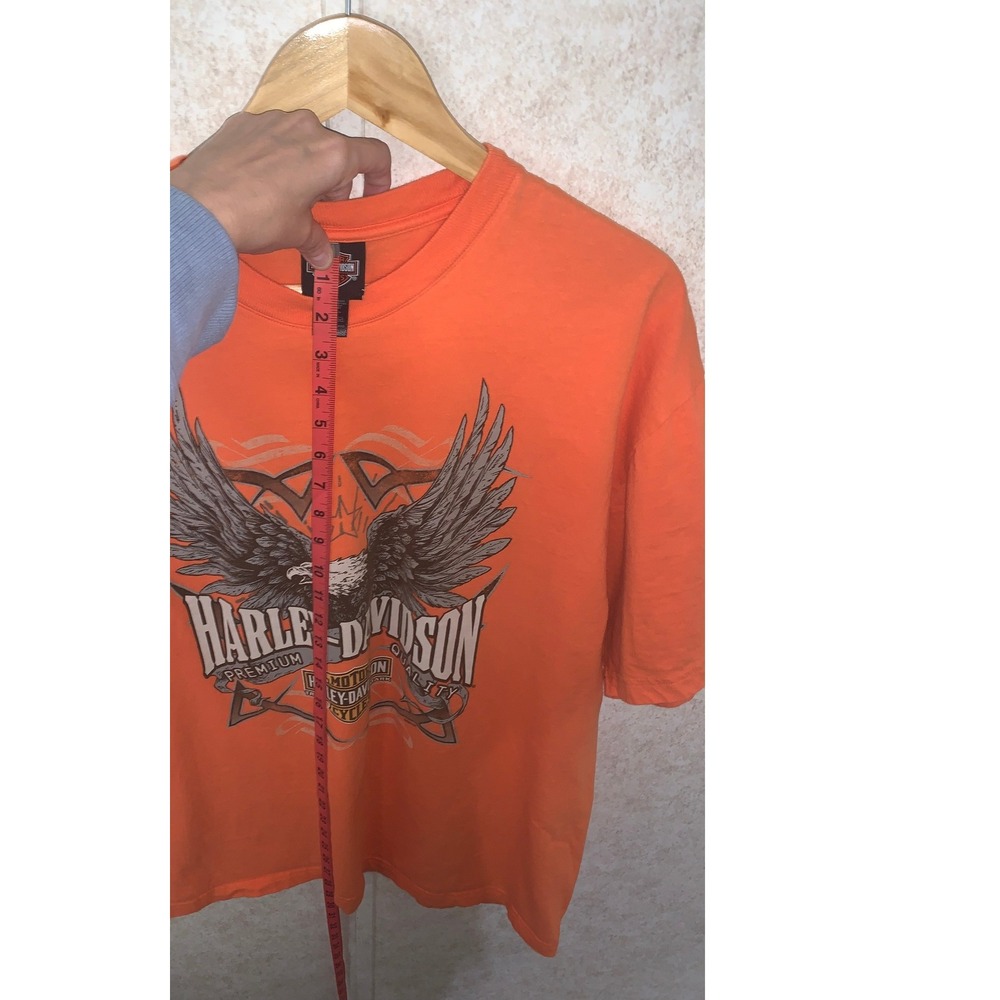 Harley-Davidson Mens XL Orange Eureka Springs Arkansas Eagle Graphic T-Shirt - Picture 8 of 10
